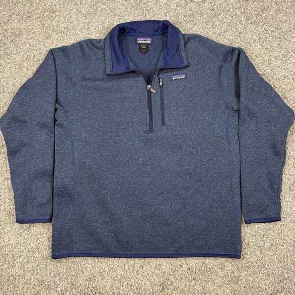 Patagonia Better Sweater 1/4 Zip Navy Blue Outdoors Pullover Mens Size L - Picture 1 of 5